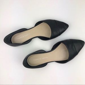 Franco Sarto Hawk D’Orsay Black Leather Flats